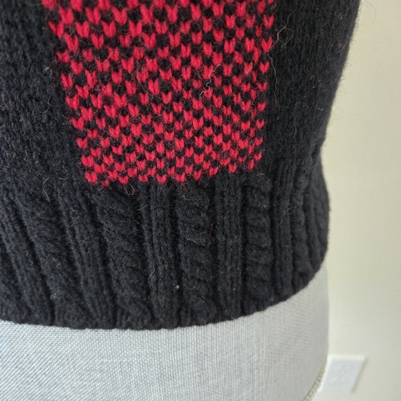 Ralph Lauren Womens Vest Medium Vintage Full Zip Hand Knit 100% Lambs Wool Check - Picture 7 of 16